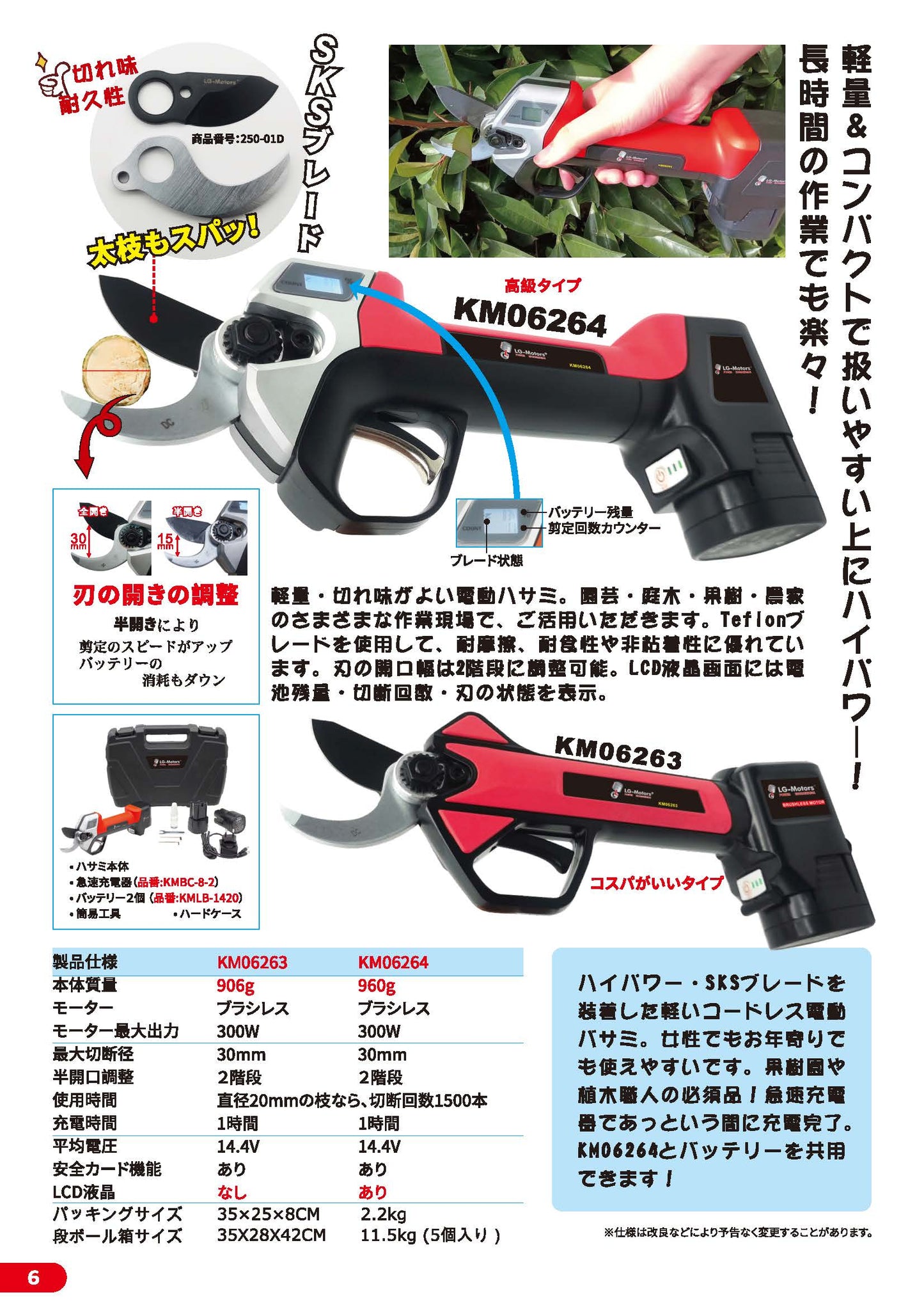 軽量・切れ味がよい充電式剪定バサミ!
